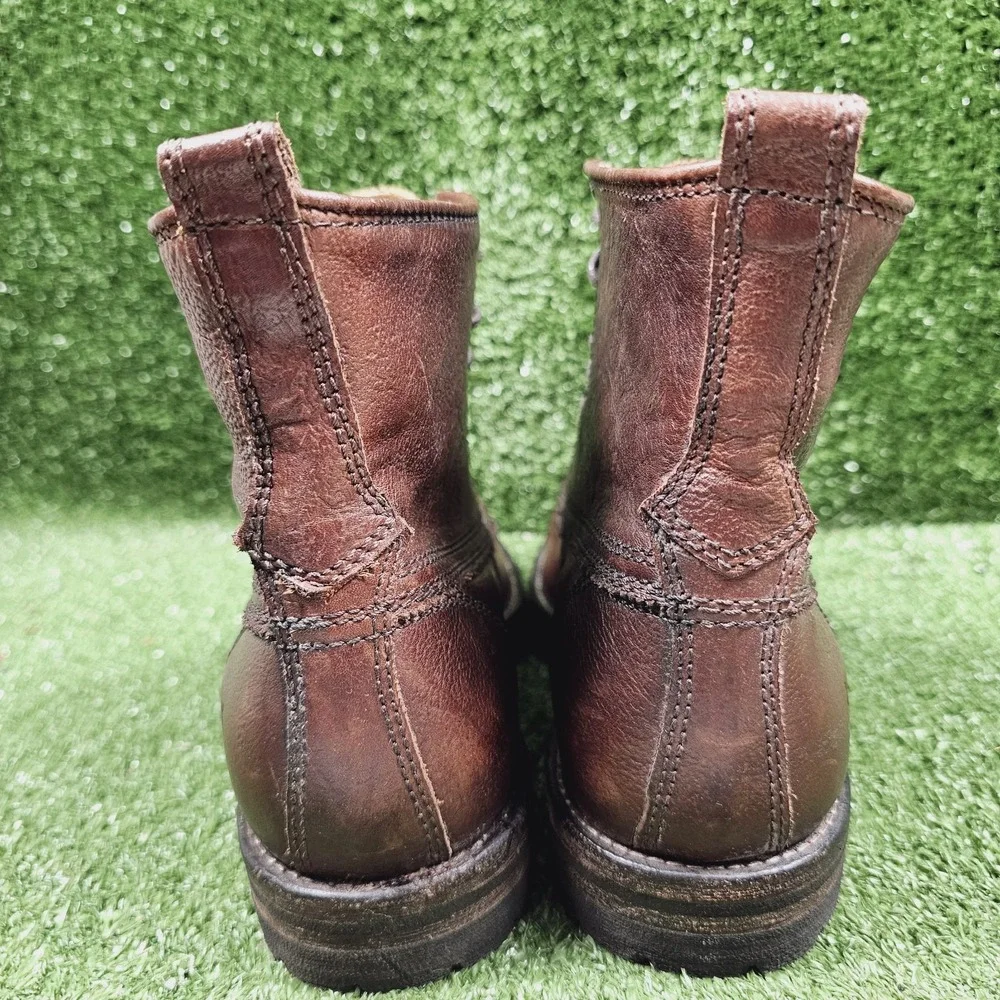 Frye Dakota Brown Leather Black Label‎ Lace Up Ankle Casual Boots Mens Size 9 D